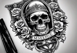 Hour glass skull on bottom tattoo idea