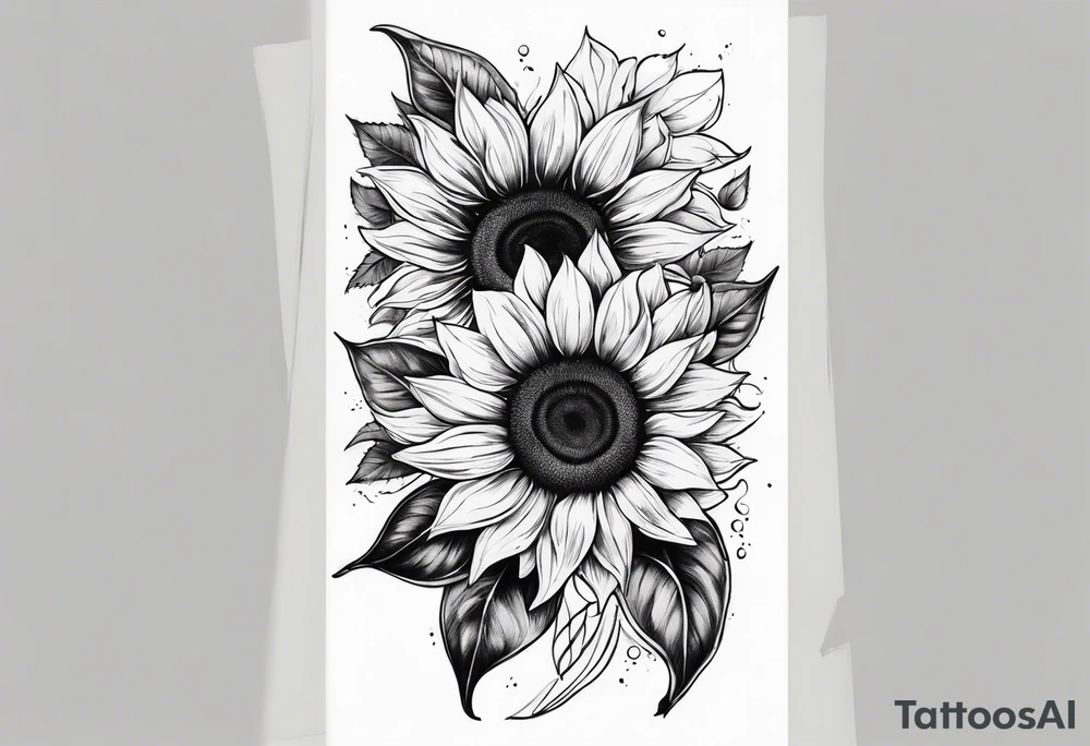 Sunflower sleeve tattoo idea