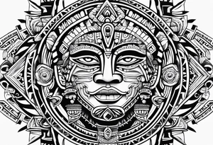 aztec style art tattoo idea