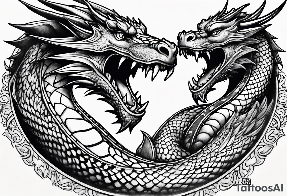 roaring dragons tattoo idea