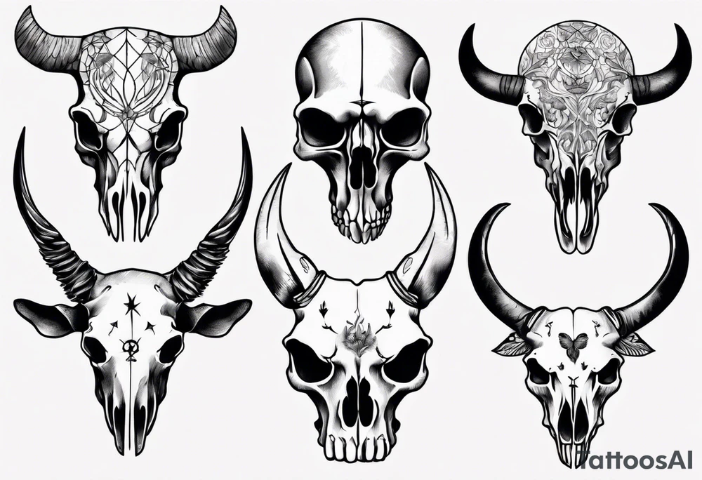 realistic animal skull tattoo idea