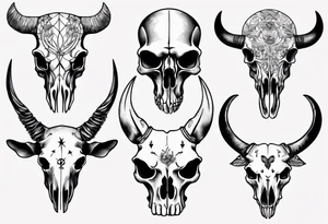 realistic animal skull tattoo idea