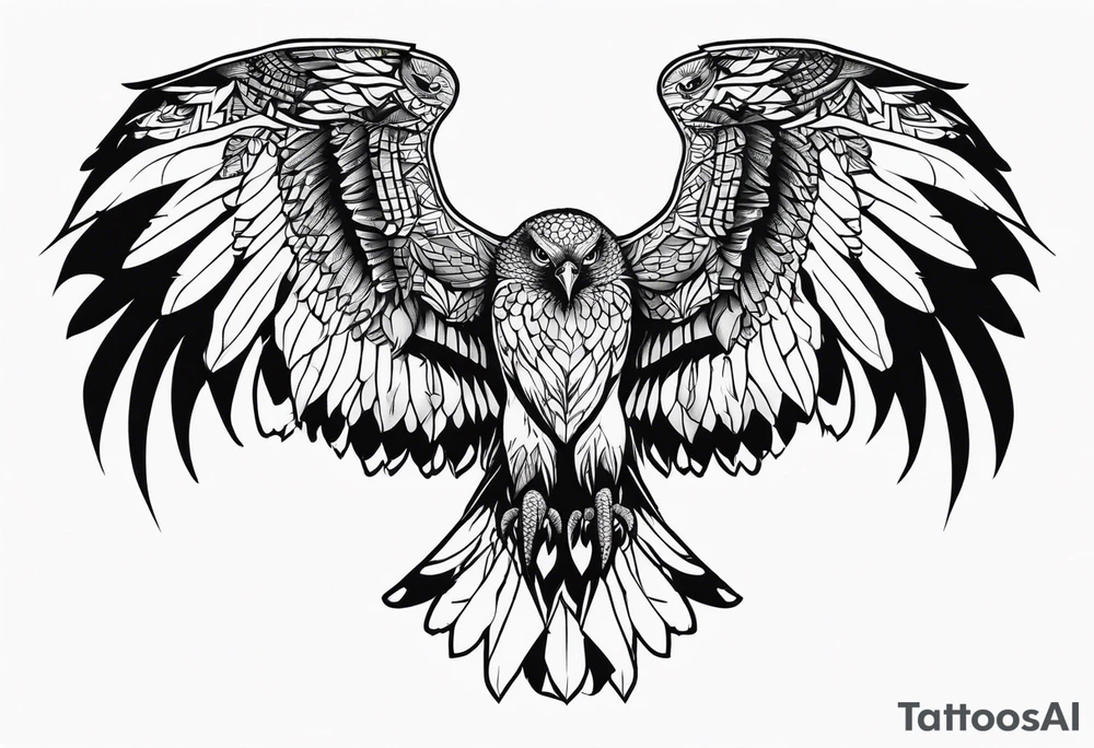 hawk soaring tattoo idea