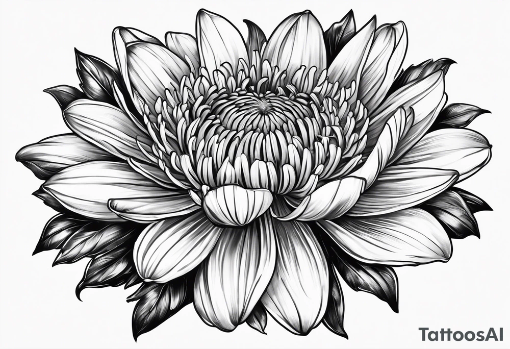 aster flower with roman numerals IX-VI-LVII tattoo idea