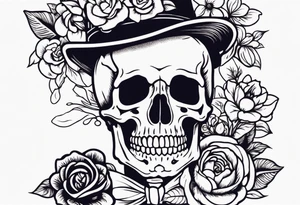 human skeleton

old school vintage simple traditional design surrounded by vintage flowers


bold color simple tattoo idea