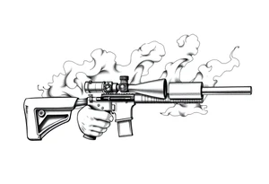 2d scope crosshairs with smoke in background tattoo idea