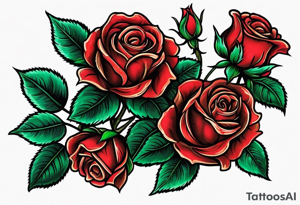 rose traditional tattoo idea