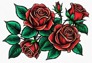 rose traditional tattoo idea