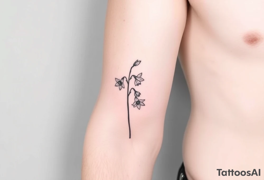 daffodils, Lily of the valley, larkspur tattoo idea