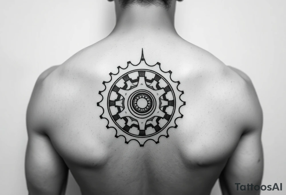 tribal bicycle cog tattoo idea