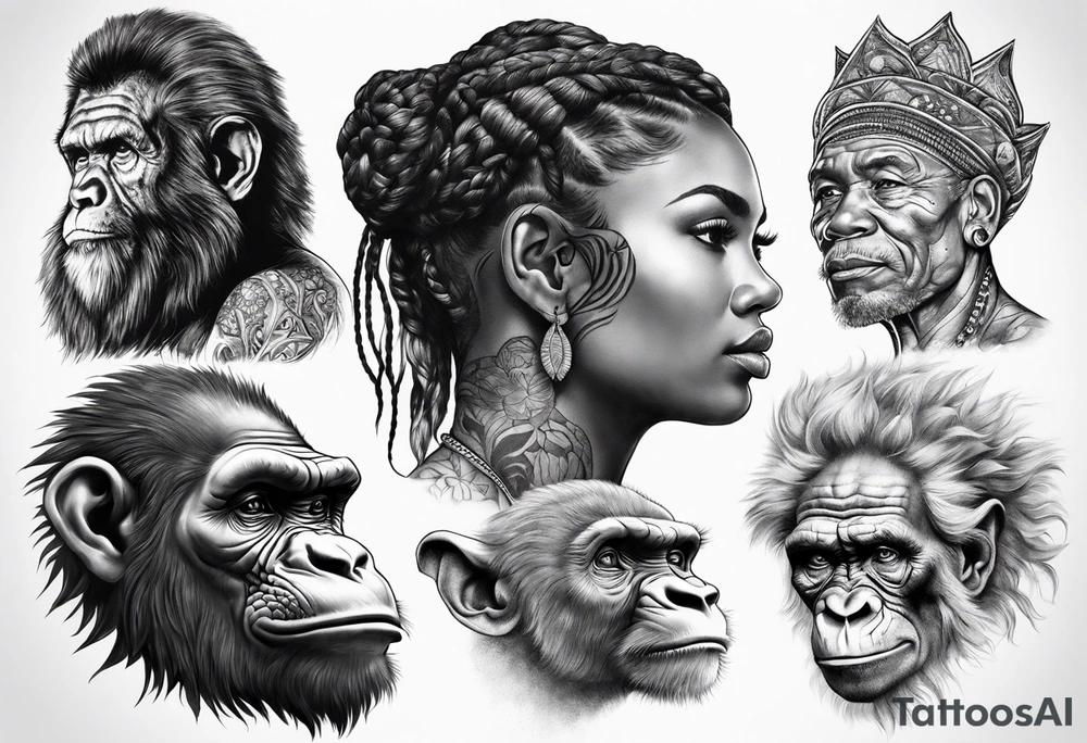 Human evolution tattoo idea