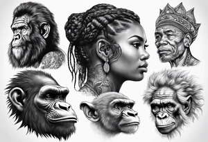 Human evolution tattoo idea