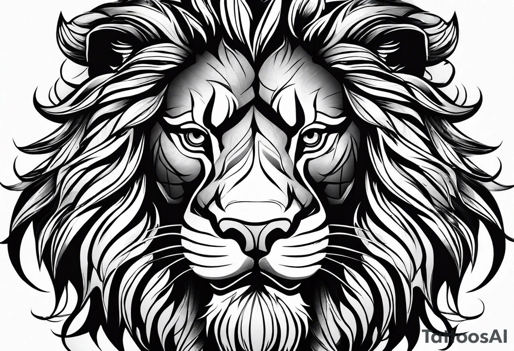 black lion roaring tattoo idea