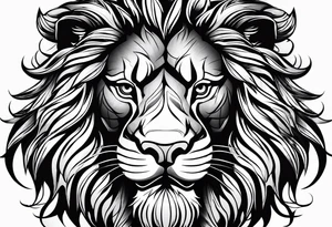 black lion roaring tattoo idea