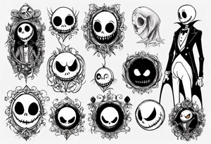 jack skellington and 
zero tattoo idea