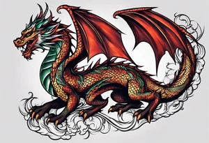 Welsh dragon looping forearm tattoo idea
