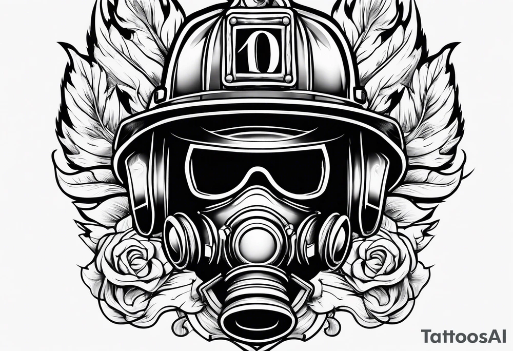 firefighter tattoo with flames and a helmet tattoo idea firefighter tattoo with flames and a helmet tattoo idea
