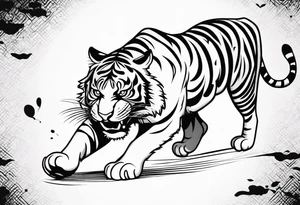 Tiger walking tattoo idea