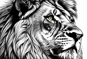 lion close up tattoo idea