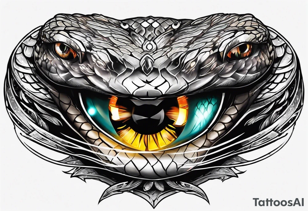 Snake eyes glowing in the dark tattoo idea