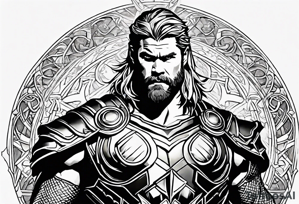 The Mighty Thor that looks like the Chris Hemsworth version tattoo idea
