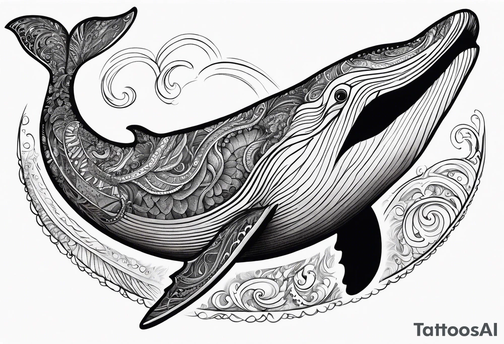 Shoulder Breaching North Pacific humpback whale paisley tattoo idea Shoulder Breaching North Pacific humpback whale paisley tattoo idea