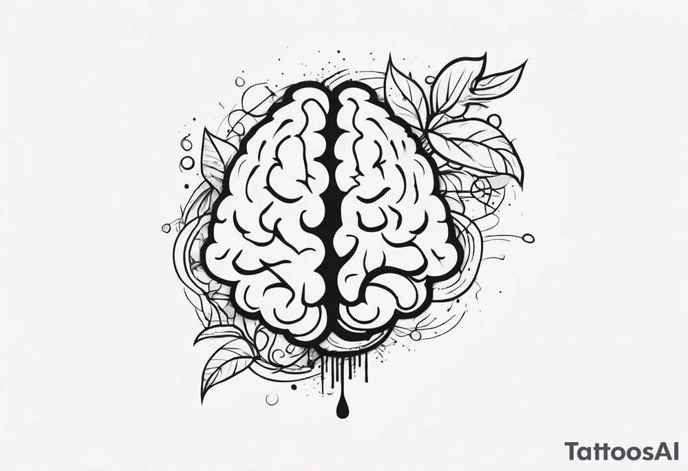 brain and heart fighting tattoo idea