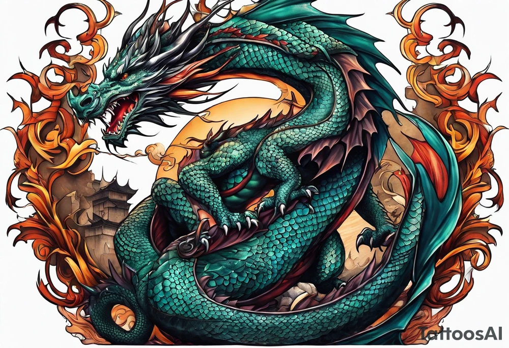 dragon rider tattoo idea