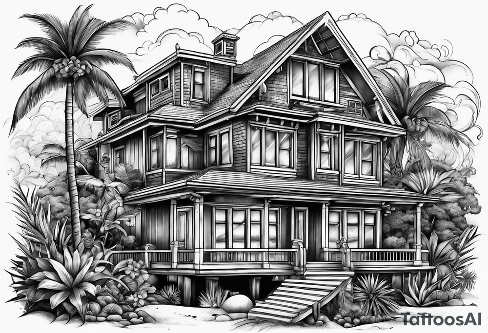 Beach house tattoo idea