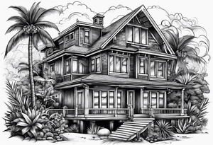 Beach house tattoo idea