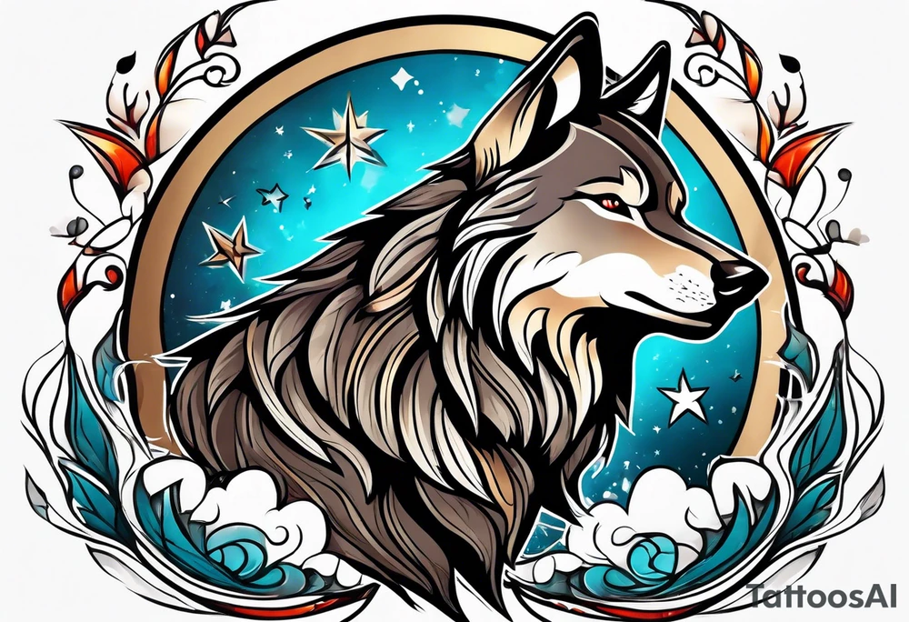 Wolf howling tattoo idea