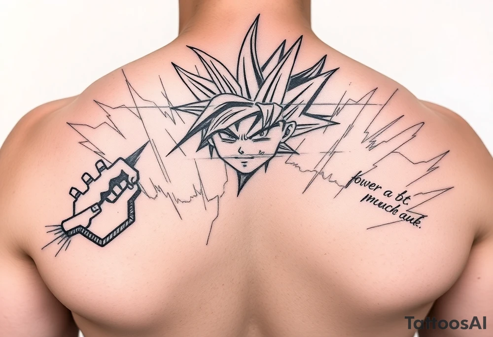 legendary dragonball z scene with energy aura and power effects tattoo idea