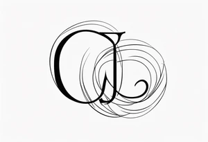 J and R initials cute and small and swirly lowercase tattoo idea