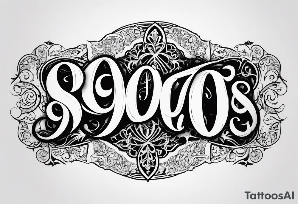 “900 DAYS” large gothic script tattoo tattoo idea
