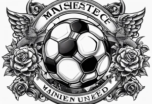 Slidetackle soccer Manchester United tattoo idea