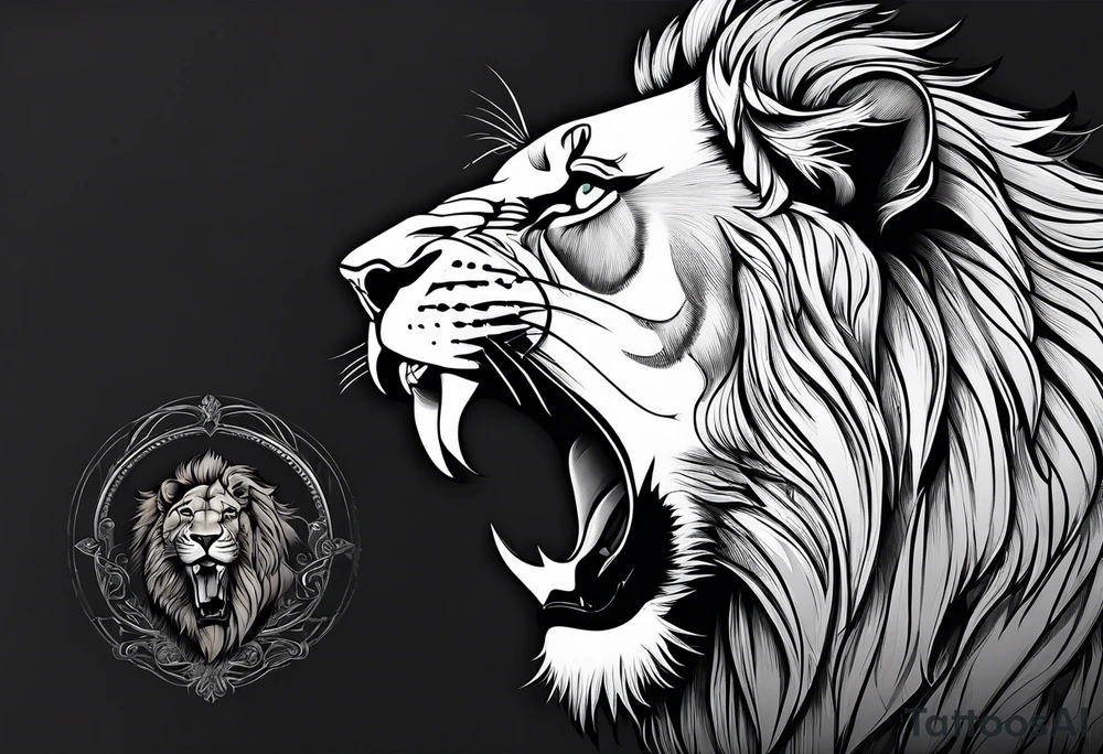 lion skeleton no fur tattoo idea