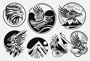 kora mountains eagles tattoo idea