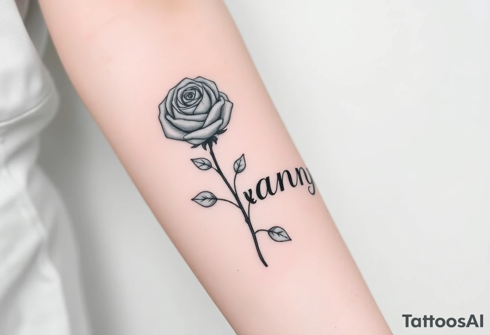 Rose and the stem is the word nanny tattoo idea