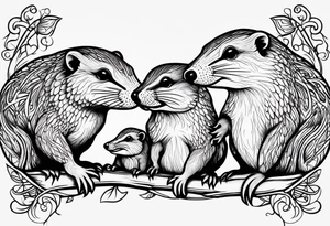 Australian Platypus, Echidna, Wombat & pygmy Sugar Glider in one image tattoo idea