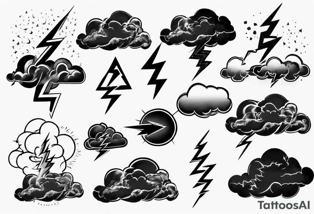 lightning from cloud tattoo idea