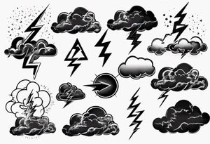 lightning from cloud tattoo idea