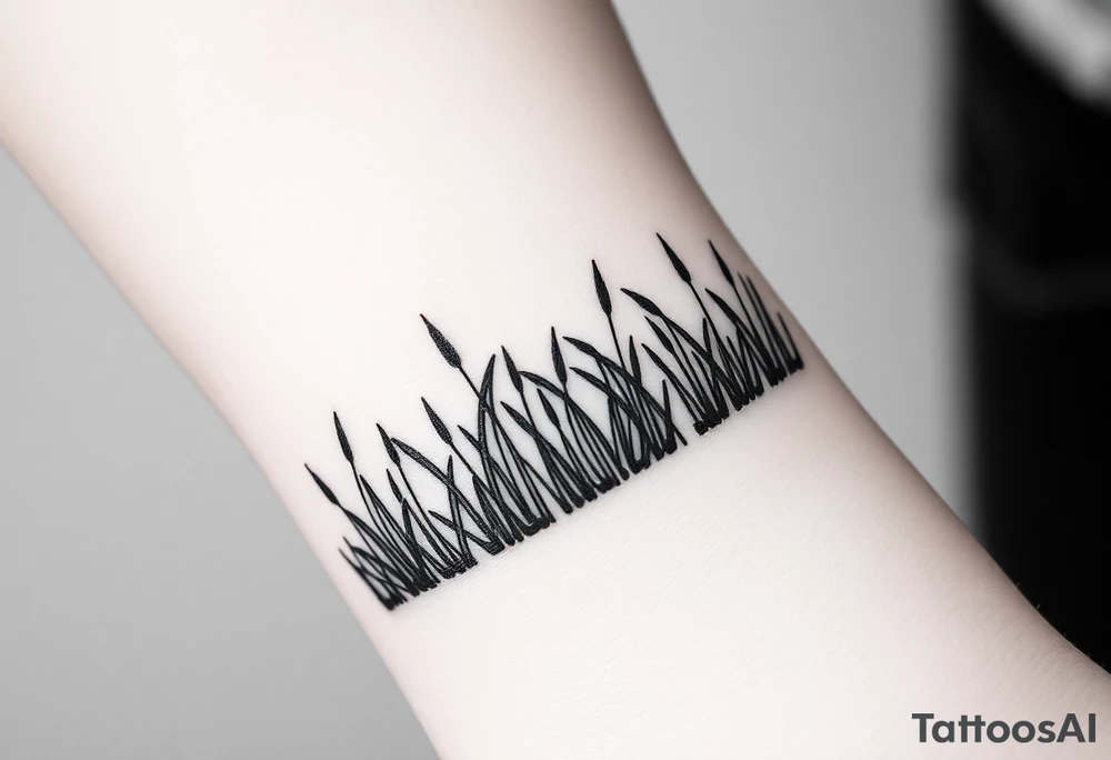 Grass growing from short to long like in a forest tattoo idea