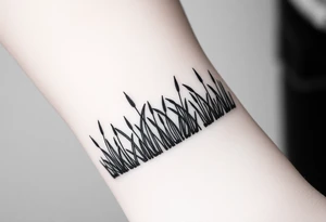 Grass growing from short to long like in a forest tattoo idea