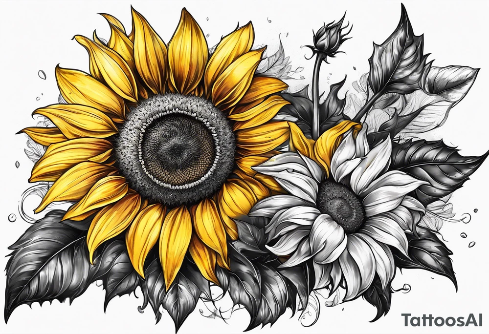 Sunflower for a male tattoo idea