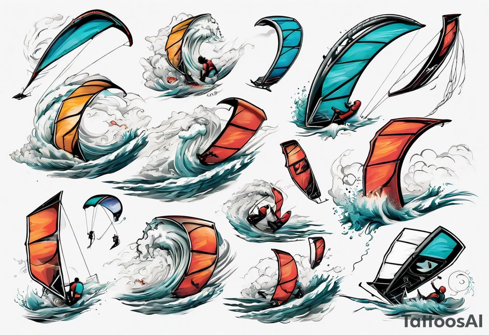 Kitesurfing in tornado tattoo idea