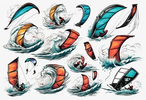 Kitesurfing in tornado tattoo idea