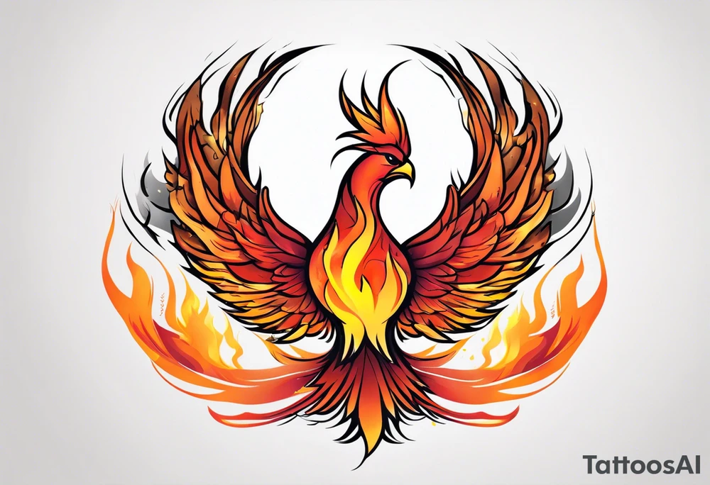 phoenix in fire tattoo idea