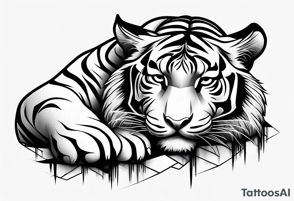 tiger sleeping tattoo idea