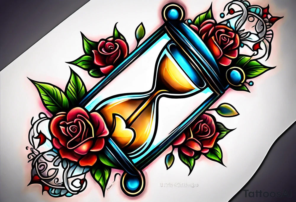 Hourglass heart tattoo idea