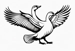 canadian goose shaking wings profile tattoo idea